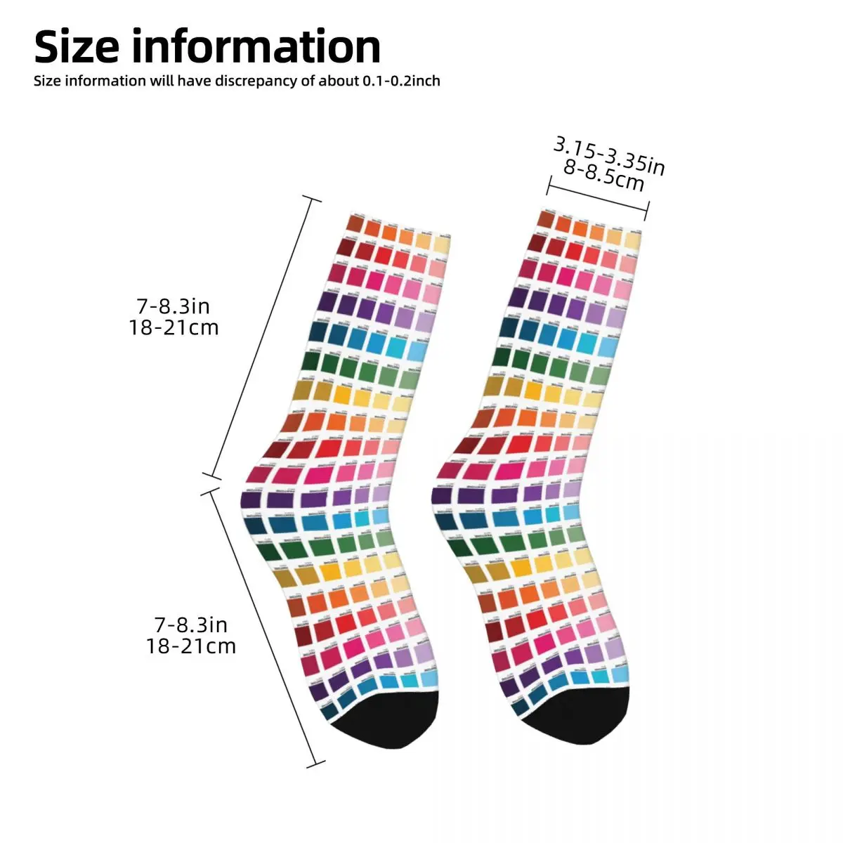 Shades Of Pantone Colors Socks Harajuku Super Soft Stockings All Season Long Socks Accessories for Man's Woman's Gifts