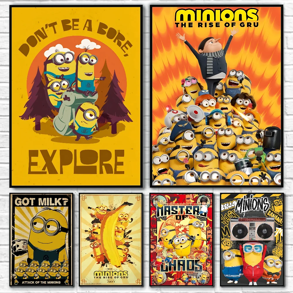 

Classic Movie M-Minion Yellow banana Poster Home living room Wall Art Garage Room Decor