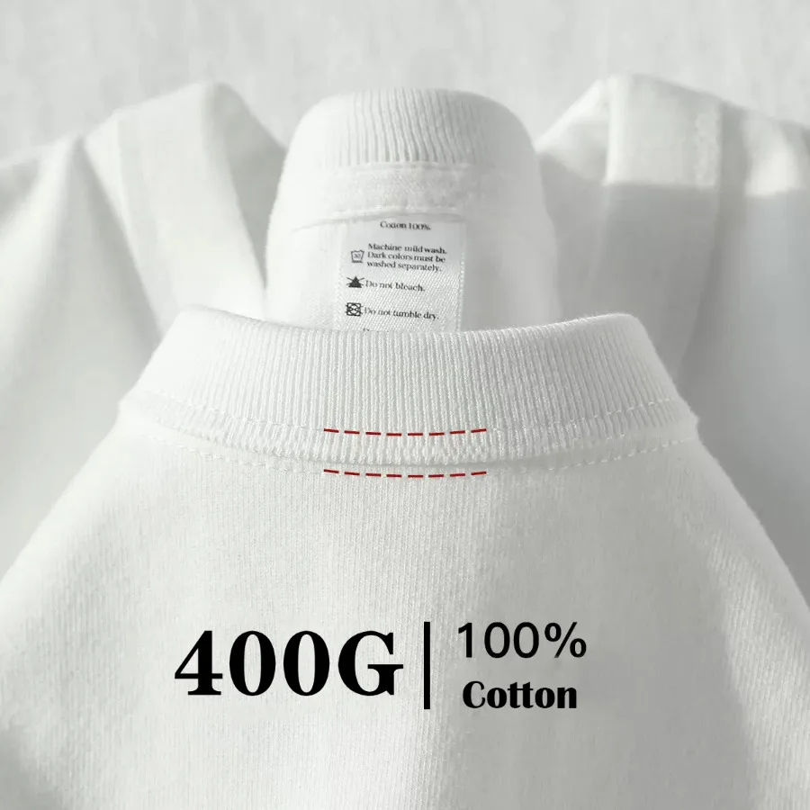 400gsm wysokiej jakości ponadgabarytowa koszulka o dużej gramaturze dla mężczyzn koszulka z krótkim rękawem bawełniana jednokolorowa Trend rozrywka Streetwear duża