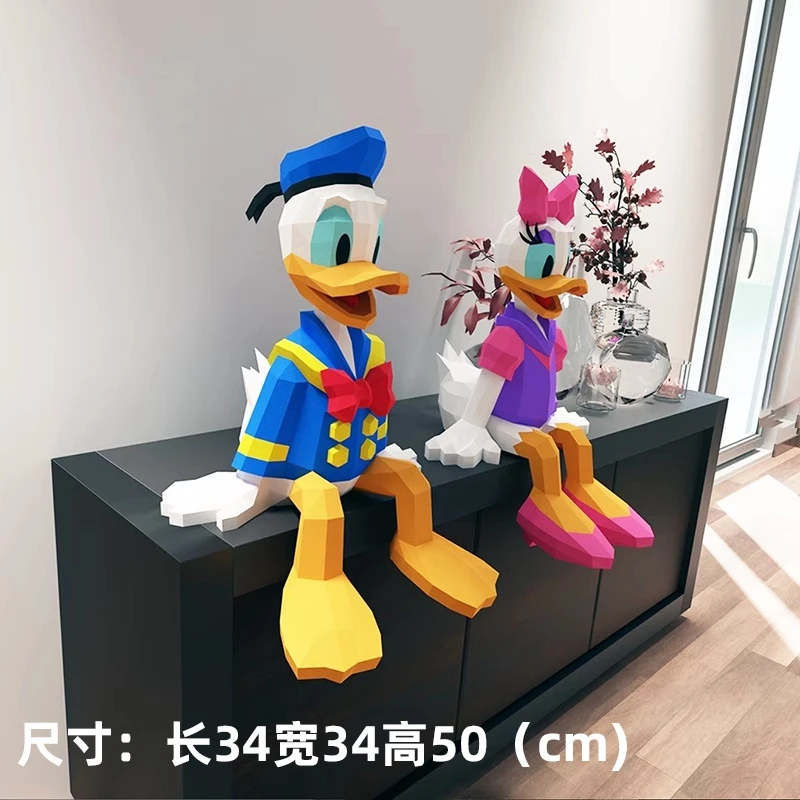 TureMouse-Figurines d'anime en papier Donald Duck, SnoAmendements, Stitch Kitty, Winnie l'Ourson, Papercraft 3D, Jouet fait main bricolage, Mininstants, Disney