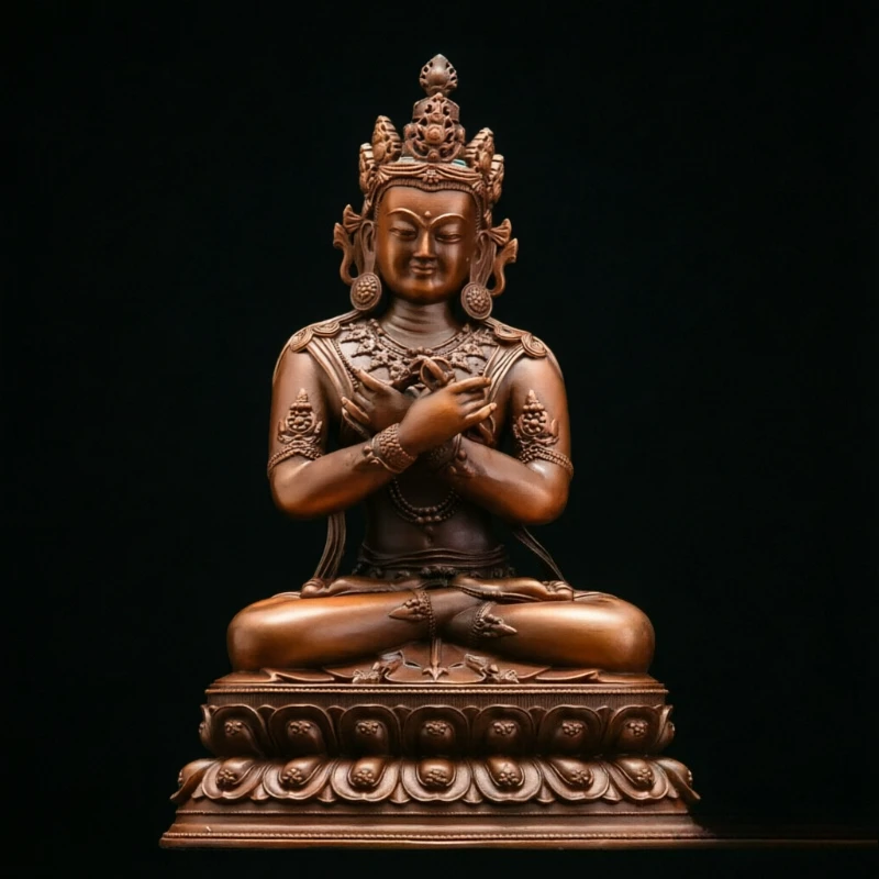 Antique Purple Copper Antique 10cm High Esoteric Sect Vajra Master Statuehome Desktop Office Feng Shui Ornaments Crafts