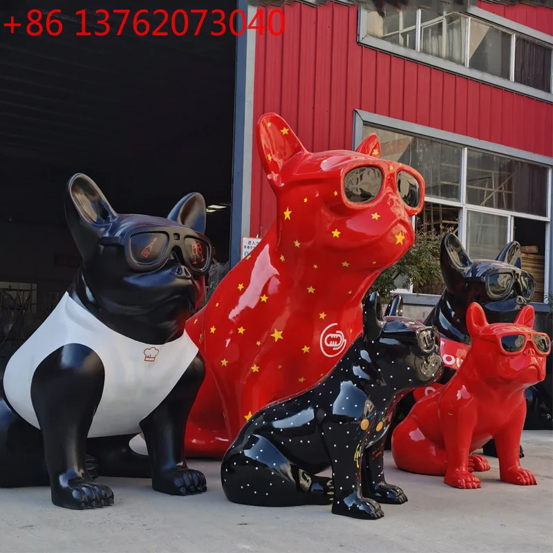 French Bulldog Ornament Sculpture Fiberglass Doll Dog Model