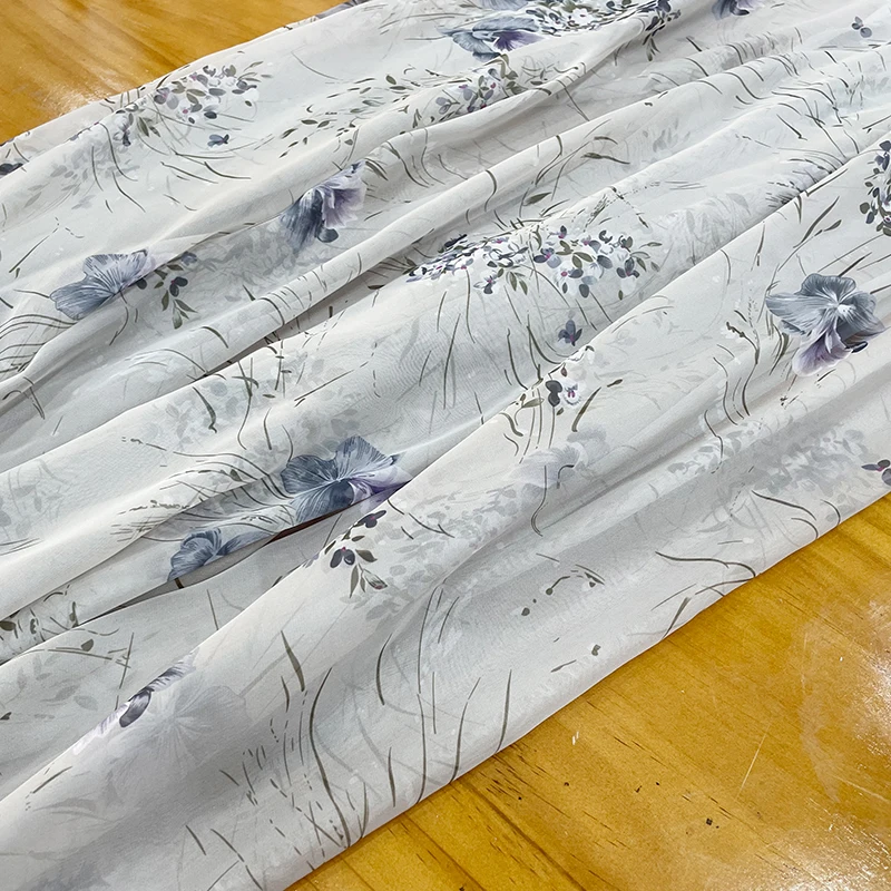 2022 Early Spring New High Cold Gray West Phalaenopsis Chiffon Soft Drape Skirt Clothing Shirt Cloth Fabric Silk Crepe Fabric