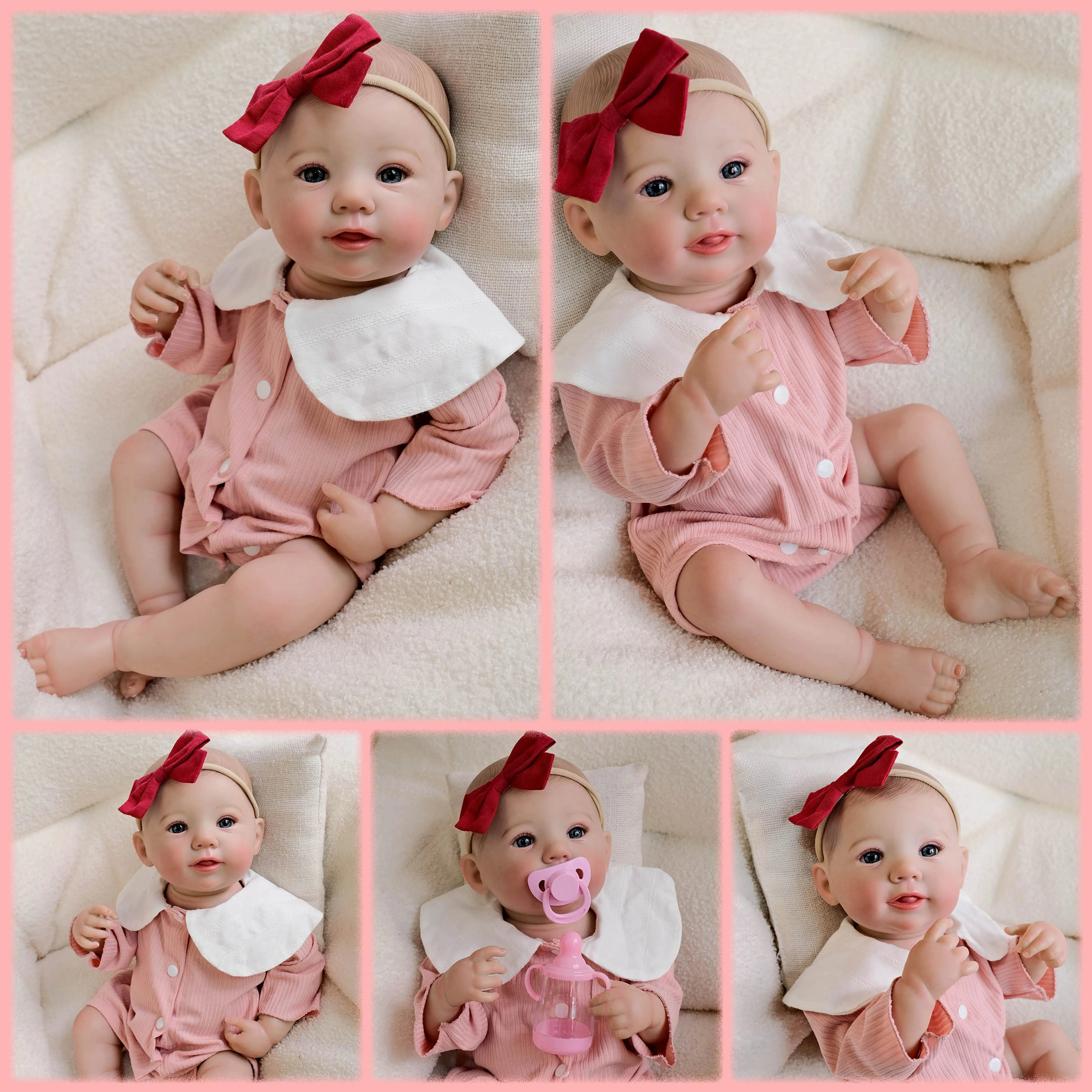 19 inch Abigail Zacht Volledig Vinyl Lichaam Levensechte Reborn Pop Meerdere Lagen Schilderen 3D Huid met Zichtbare Aderen Handgeschilderd Haar