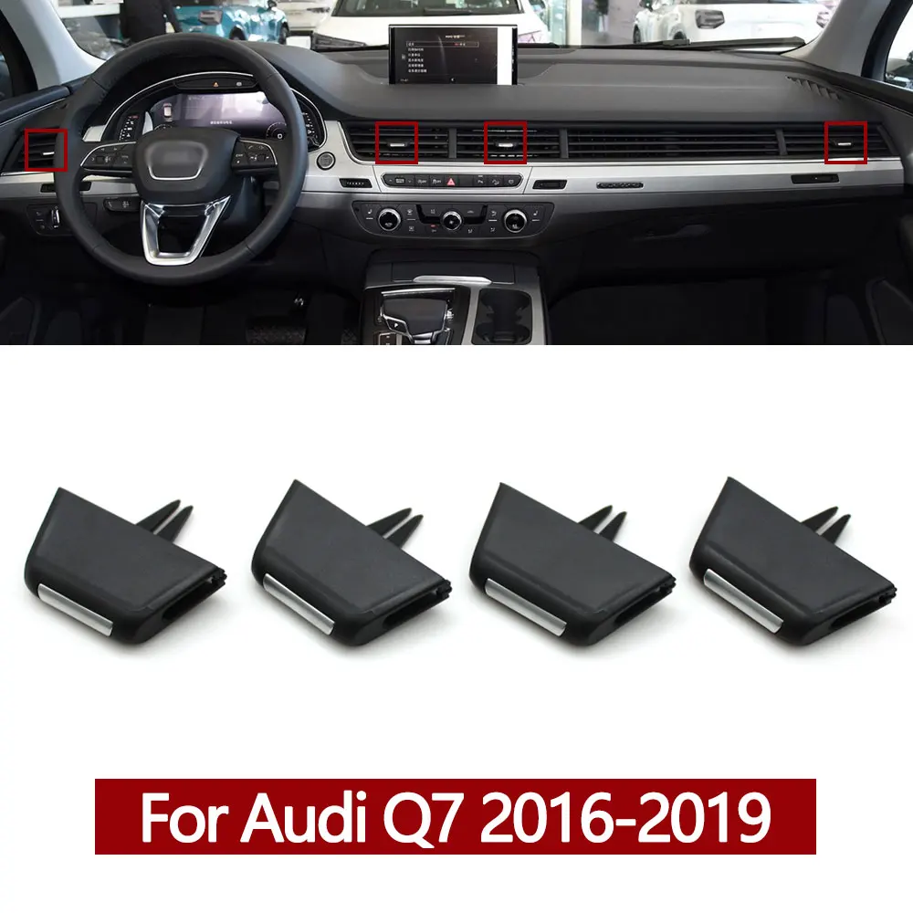 

Car Front Dashboard Air Conditioner Left Middle Right Outlet AC Vent Grille Slider Tab Clip For Audi Q7 2016 2017 2018 2019