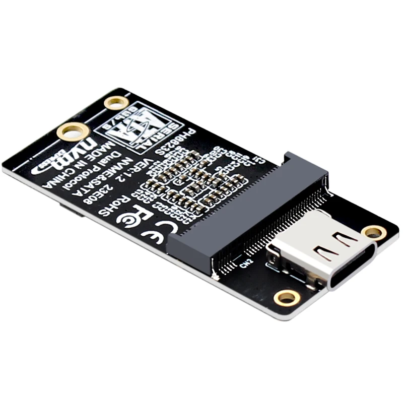 M2 zu usb 3,1 typ c adapter m2 pcie nvme ssd/m.2 sata ssd zu usb c riser board 10gbps dual protokoll jms581 für m/b m key 2230