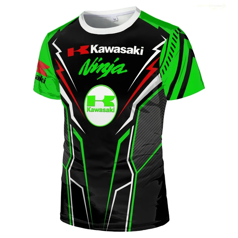 

Футболка Kawasaki с короткими рукавами, быстросохнущая летняя уличная футболка, мужская мотоциклетная футболка, удобная и модная футболка