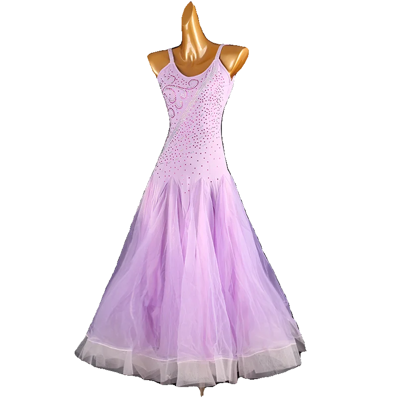 Modern Dance Performance Competition Dress Sling Style Purple