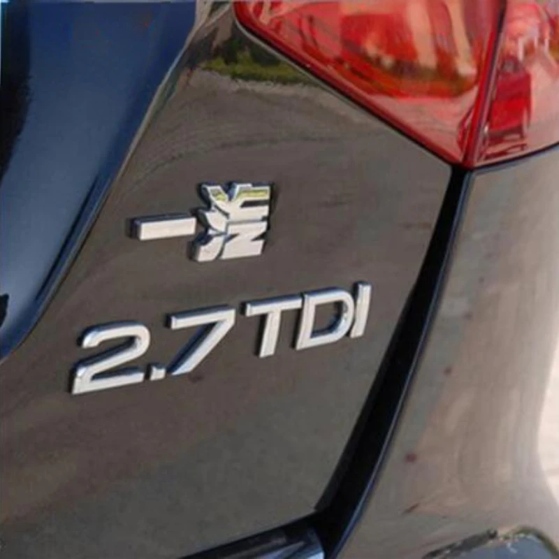 1.9 2.0 2.7 3.0 TDI Letters Silver Chrome Emblem Car Styling Rear Trunk Discharging Sticker for Audi A3 A4 A5 A6 A7 A8 Q3 Q5 Q7