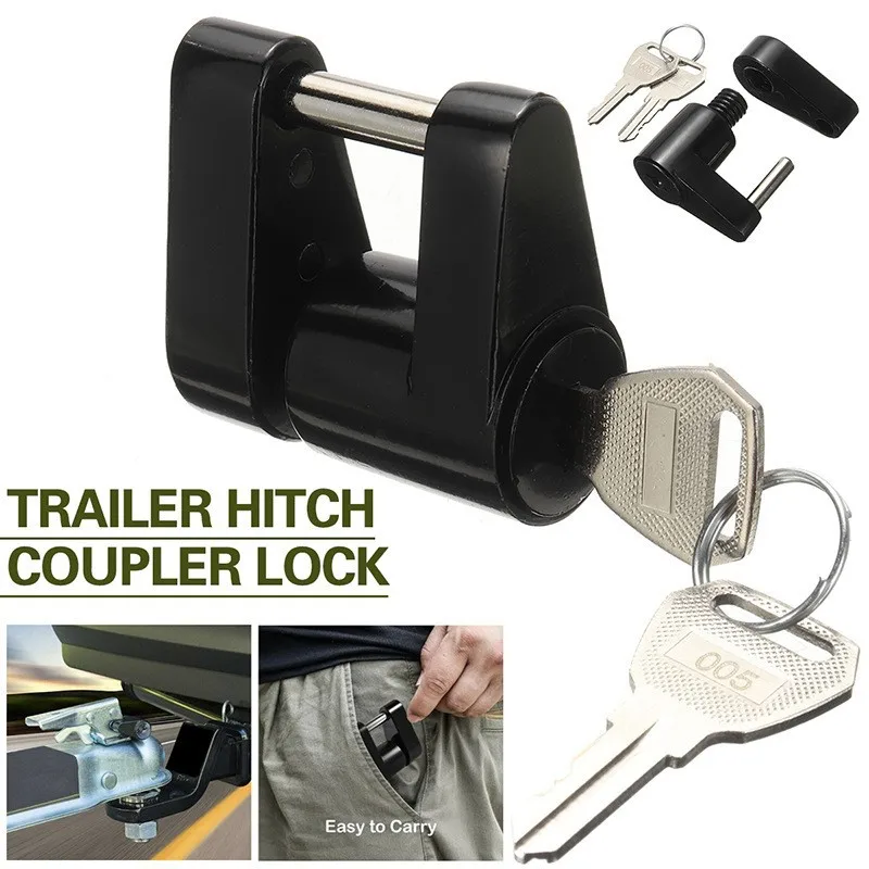 Anti-theft Trailer Hitch Lock Trailers Coupler Padlock Hook Connector Tongue Locks Hitch Security Protector Zinc Alloy 1/4 Inch