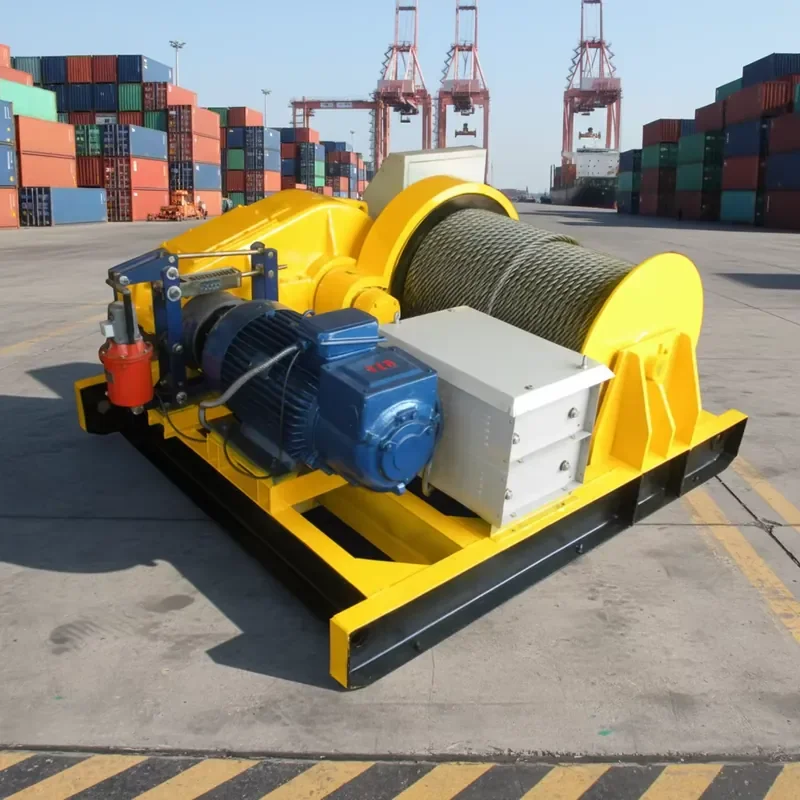 Electric Auto Safe Double Brake Steel Construction Winch with Steel Wire Rope Building Winch Construction Windlass