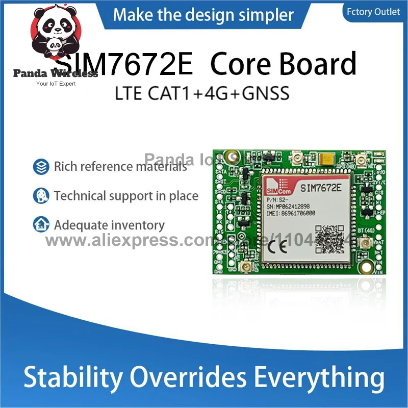 

SIMcom SIM7672E Основная плата 4G LTE CAT4 + GNSS Поддержка высокоскоростного подключения GPS для промышленной автоматизации Интернета вещей M2M Применения