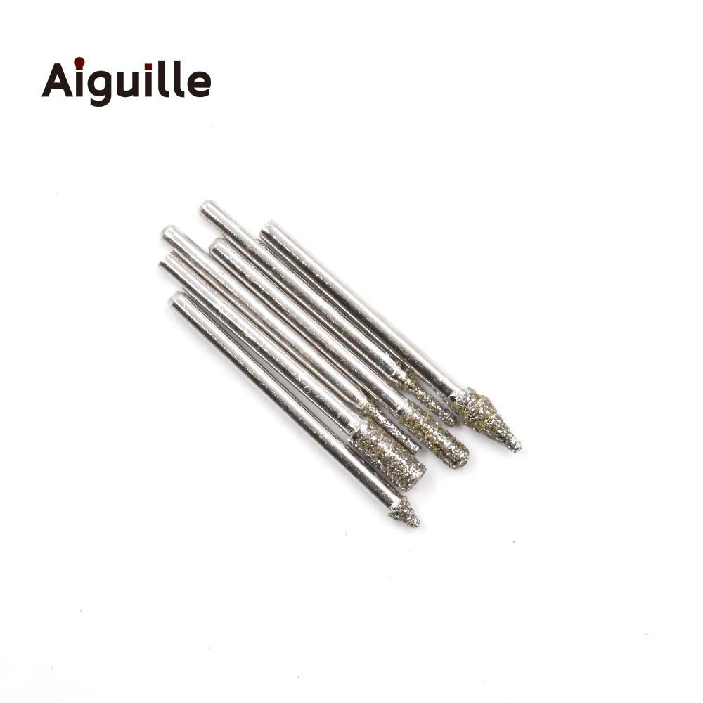 Aiguille-ダイヤモンド研削バー、ダイヤモンド研削ポイント、トリミング研磨ポイント、ドレメルビット、 #80、50個