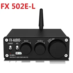 2022 FX-AUDIO FX 502E-L XL01 하이파이 2.0/2.1 BT 5.1 풀 디지털 오디오 미니 파워 앰프, 75W * 2 베이스 및 트레블 조정 19V