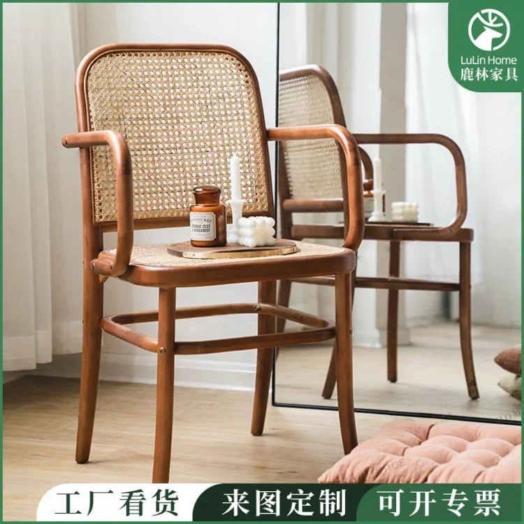 Nordic Classic Ash Wood Solid Wood Dining Chair Meeting Chair Designer Rattan Homestay Entering Chair