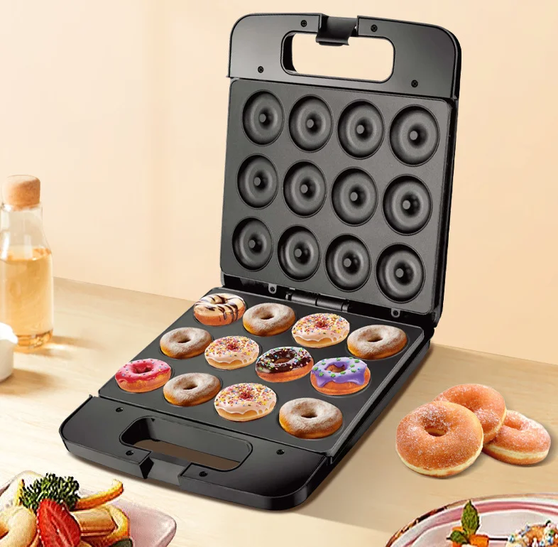 

Household Doughnut Maker Non-stick Snacks Desserts Electric Mini Round Donut Maker Machine Pancake Waffle Maker