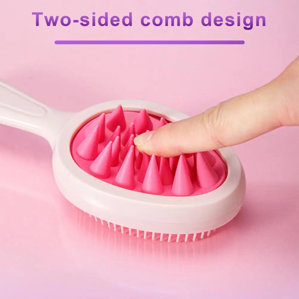 Women Shampoo Brush Wide Tooth Comb Double-sided Toothed Shampoo Brush with Long Handle Scalp Massage Hair Detangling Comb