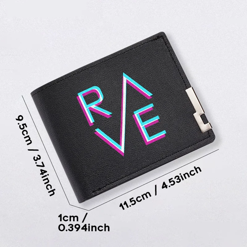 Portfel męski RAVE Brand, minimalistyczny, z PU, cienki, etui na wizytówki, lekki, wytrzymały, modny design, nowoczesny geometryczny wzór.