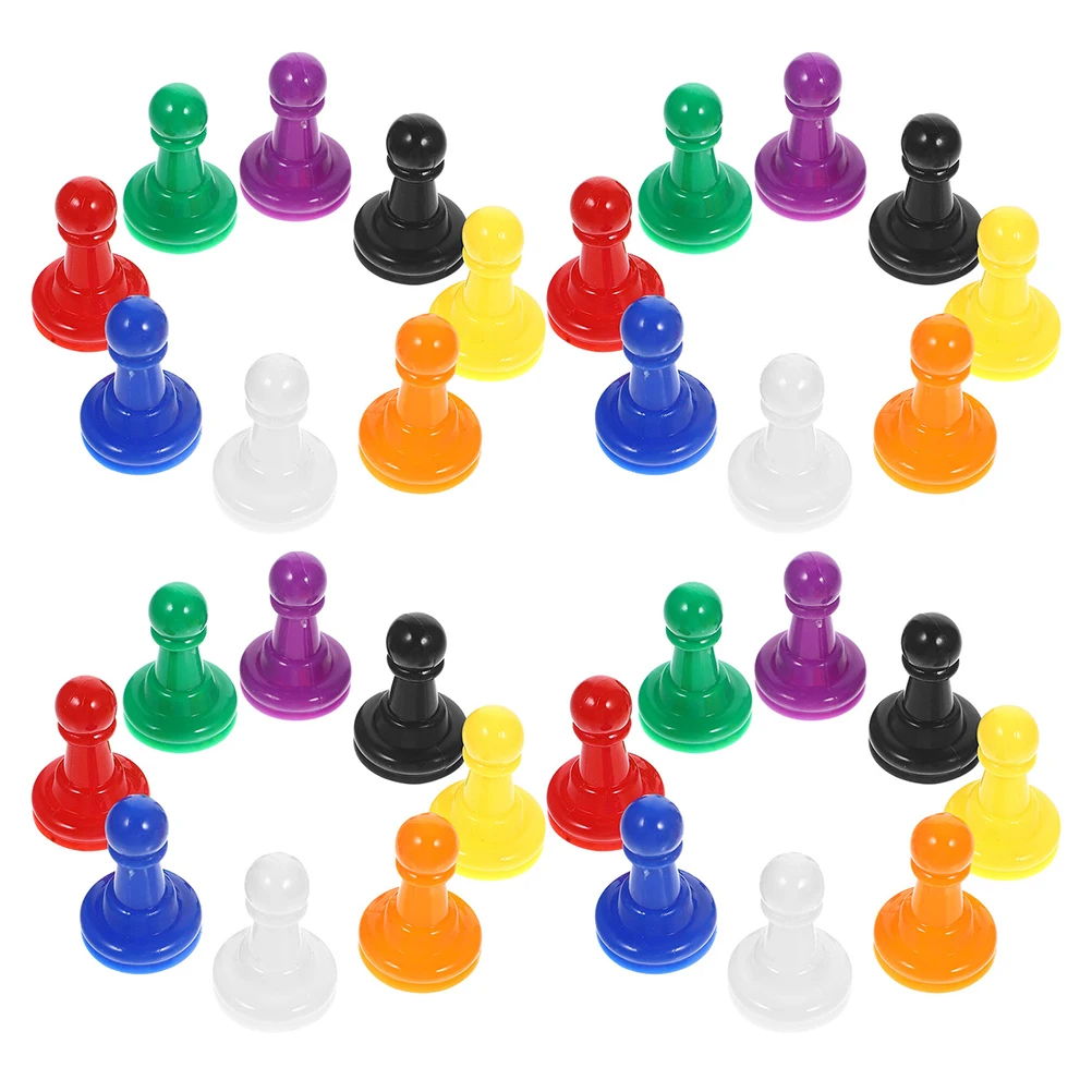 

80pcs Plastic Chess Pieces Set Colorful Pawns For Travel Board Accessories Lightweight Sturdy Easy Clean