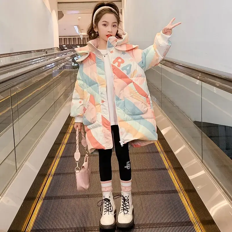 New Girls Boys Down Jacket Winter Coats Children Clothes Hooded Windbreaker Coat For Kids 5-12 Years Cotton Warm Outerwear