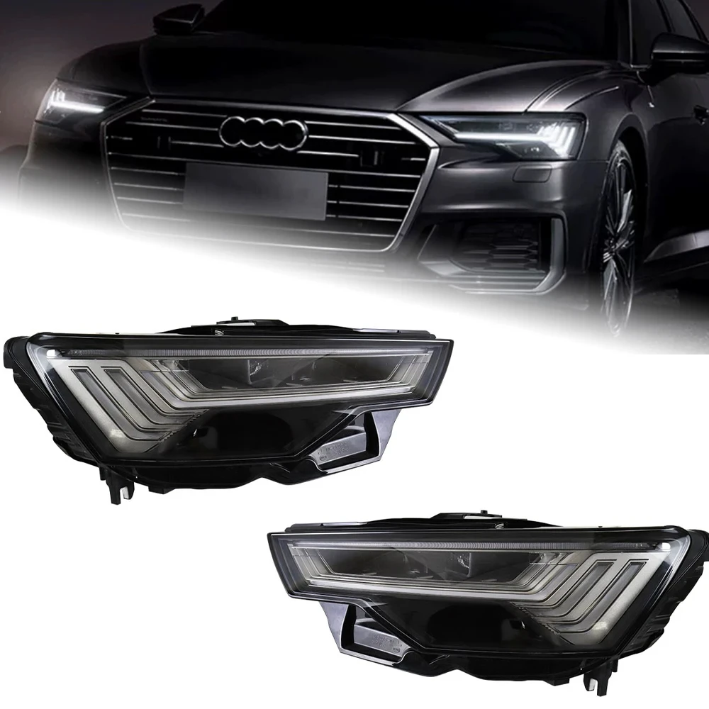 AKD Car Accessories Head Lamp for Audi A6 Headlights 2019-2023 A6 C8 LED Headlight DRL Dynamic Singal High Low Beam Automotive