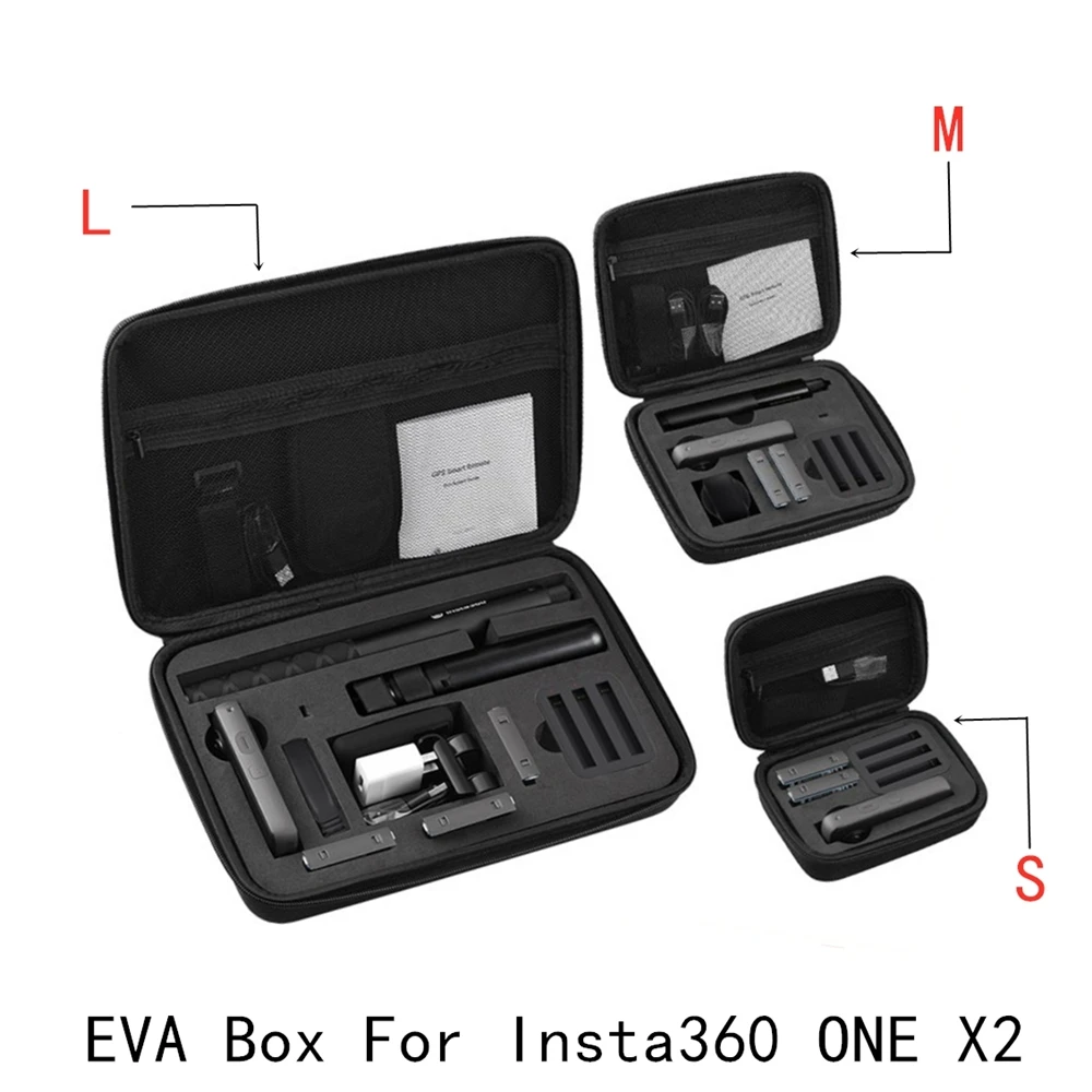 صندوق تخزين EVA عالي الجودة لهاتف Insta 360 One X X2 بسحاب مقاوم للماء والغبار والصدمات حقيبة ملحقات الكاميرا #6