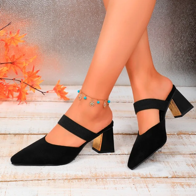 

Новинка 2023 года, летняя женская обувь, современные тапочки с квадратным носком, элегантные современные сандалии, женские туфли-лодочки, zapatos de mujer