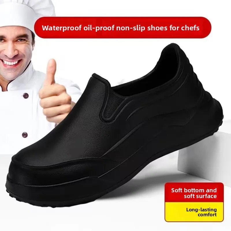 

Chef Non-slip Shoes Large Size Waterproof and Oil-proof Kitchen Shoes Hospital EVA Foot Cover Lightweight Rain Shoes