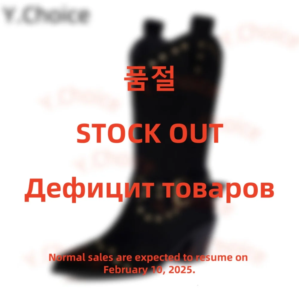 

Y.CHOICE Women Western Boots Mid-calf Boots Metial Buckle Solid Pointed Toe Chelsea Boots For Women Punk Goth Western Boots