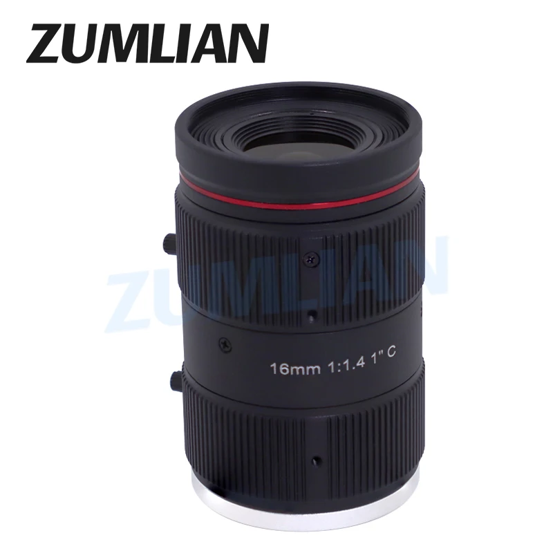 ZUMLIAN ITS Lens 1.1 Inch 12MP 16mm Intelligent Transportation C-Mount Aperture F1.4 CCTV Electronic Police Traffic Camera HD