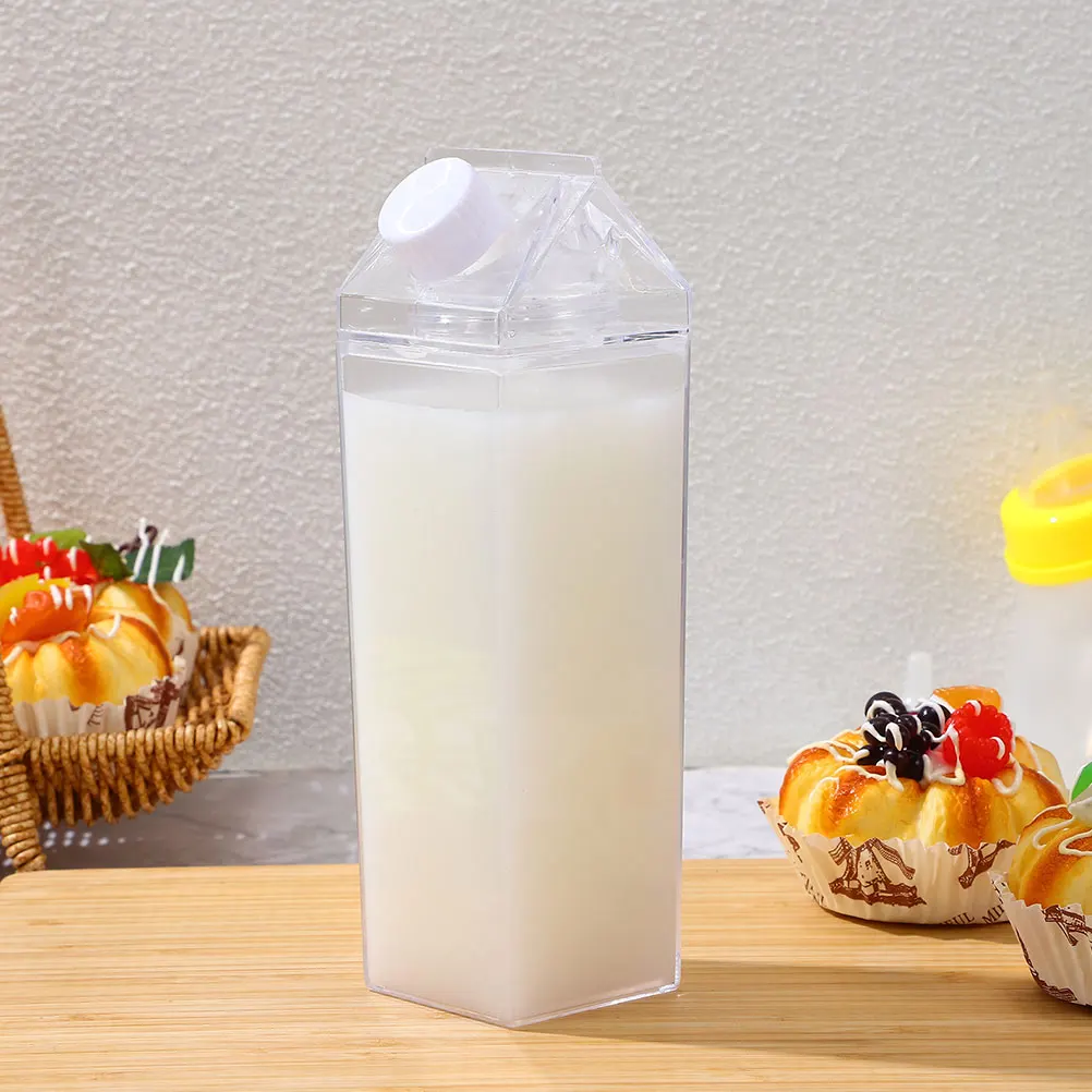 

3 Pcs Milk Cup Clear Bottles Portable Leak Proof Large Capacity Household Travel School Drink Accessories Juice Container