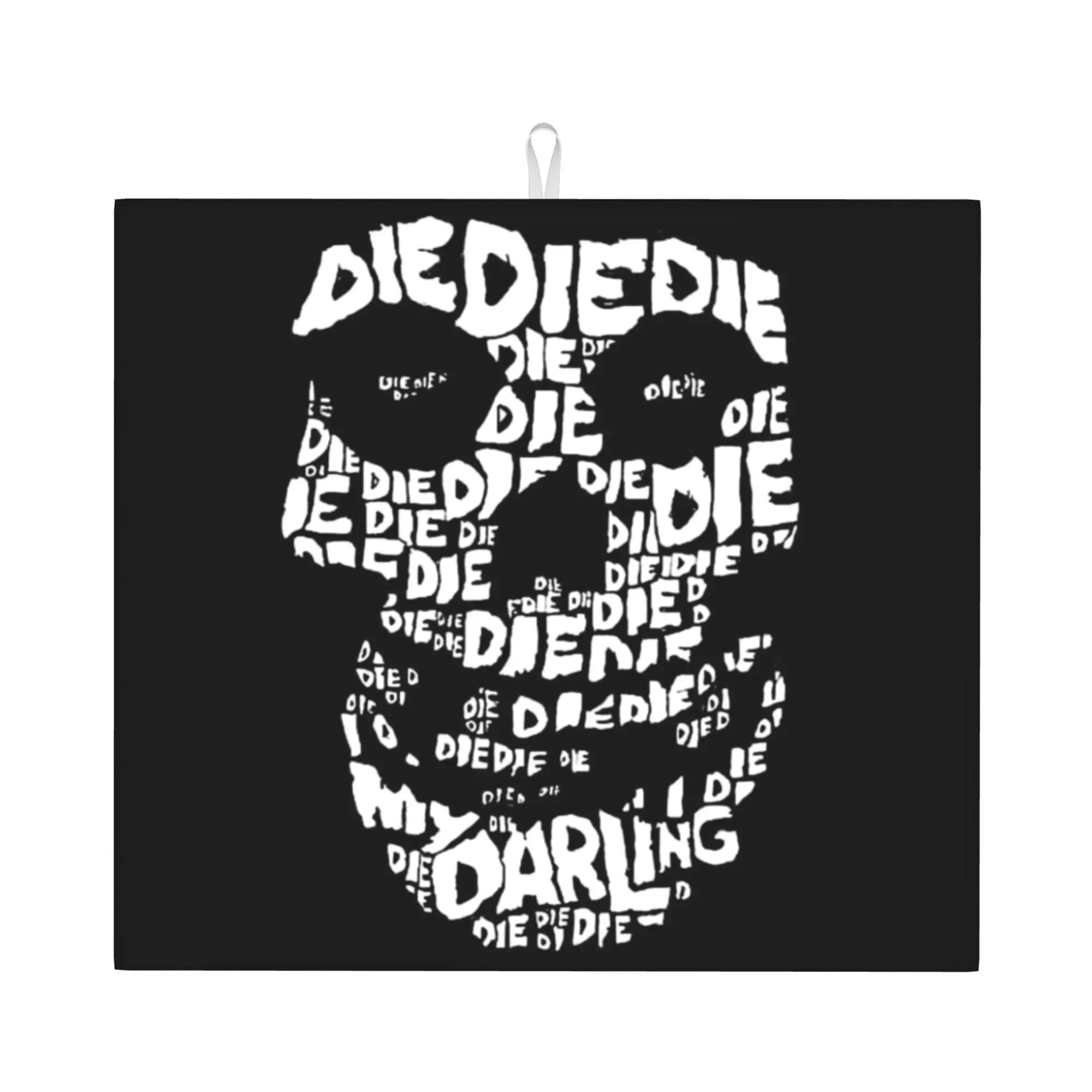 Misfits Horror Punk Rock Band Non Slip Kitchen Counter Protector Mat Barware Tableware Reusable  Bathroom Drying Mat For Kitchen