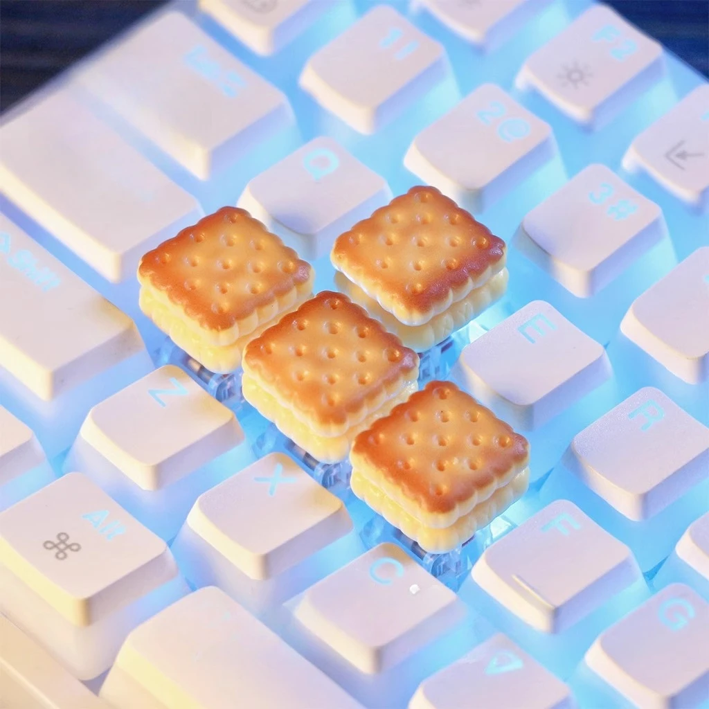 

Caramel Cookies Theme Keycaps Set 3D Resin Artisan Keycaps Custom Original Handmade Keycaps for Mechanical Keyboard Accessories