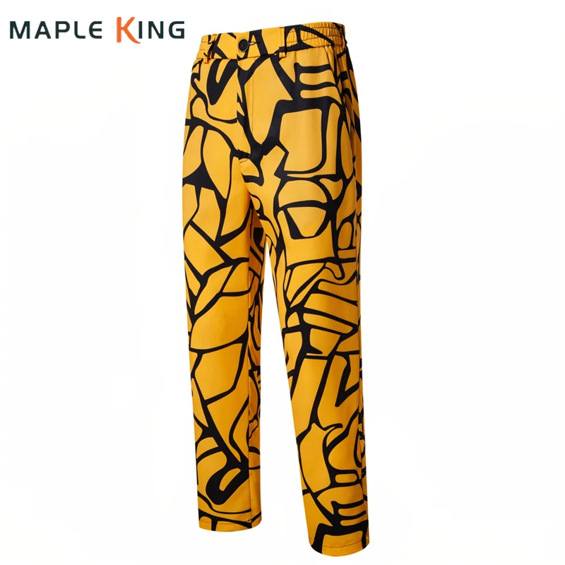 

Мужские костюмные брюки с принтом Calca Masculina Social Luxo, высокое качество, модельер, тонкие прямые повседневные брюки, мужские брюки