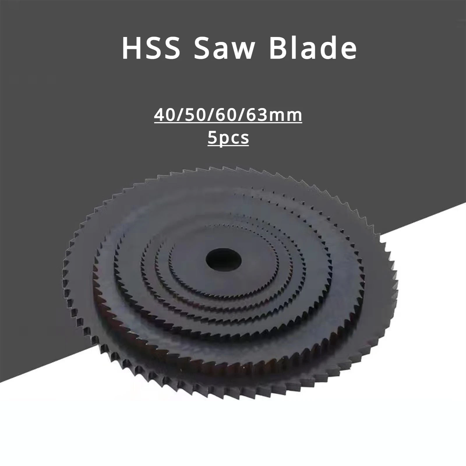 

40/50/60/63mm 5pcs HSS Circular Saw Blade Black Nitrid Coated Milling Cutter Cutting Disc Rotating Drilling Tool Wood Aluminum