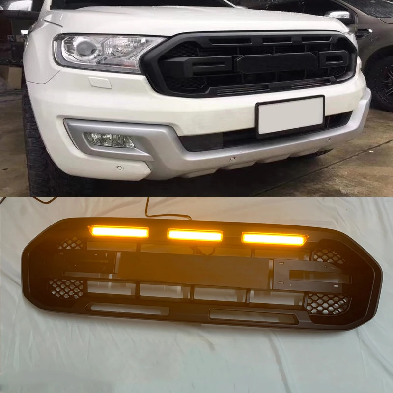 Front Grille Bumper Mesh Mask Cover Grill Grills For Ford  EVEREST ENDEAVOUR 2015 2016 2017 2018 Car Styling AB60005235