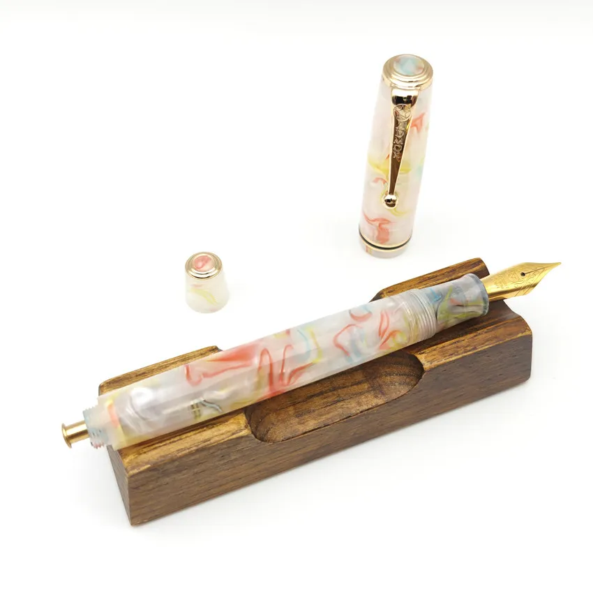 

Цветная акриловая ручка-реплика Colors ADMOK 28 Gold Star 28 с пером Шмидта №6, кнопкой для заправки чернил, для делового письма, подарок