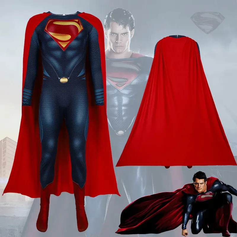 

Halloween Cosplay Man of Steel Clark Kent Cosplay Stage Christmas Performance Costume