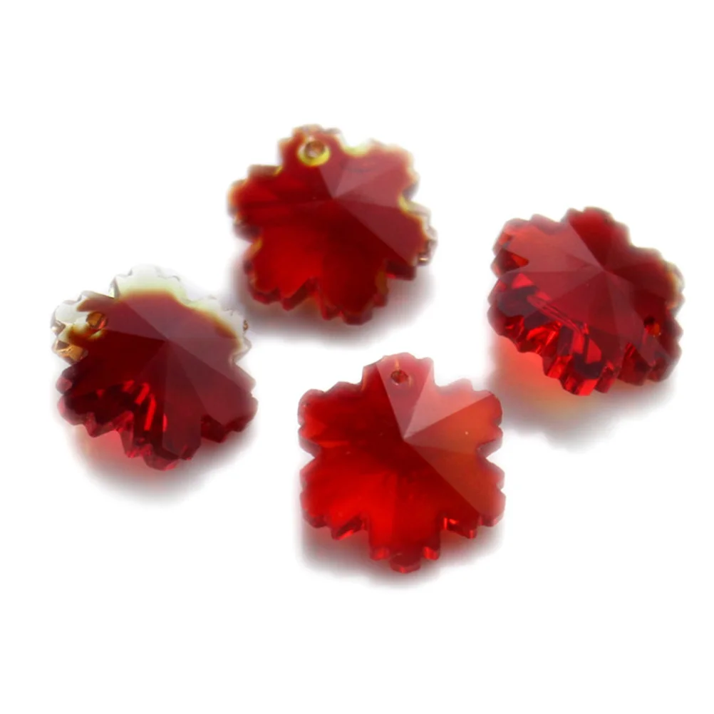 

20Pcs Crystal Glass Snowflake Charms Transparent 14Mm Single Hole DIY Jewelry Craft Making Pendants Earrings Bracelet Necklace