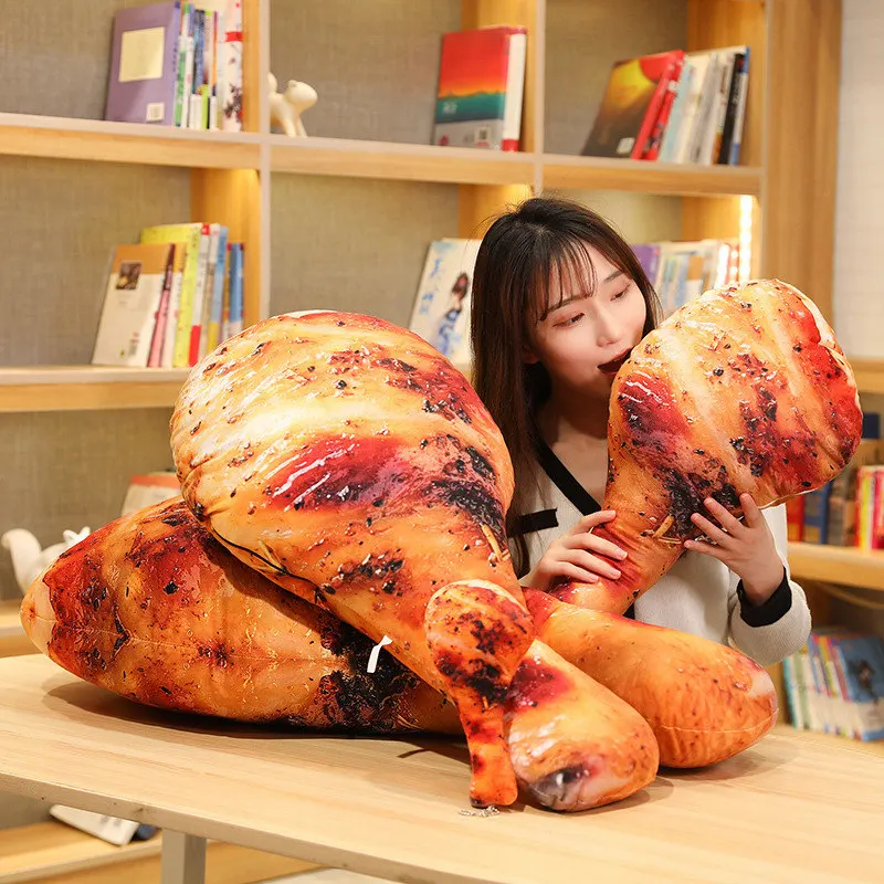 Delicious Giant 20-110cm Simulated Roast Chicken Legs Pillow Soft Fabric Cushion Pendant Children Loved Birthday Gift Home Decor