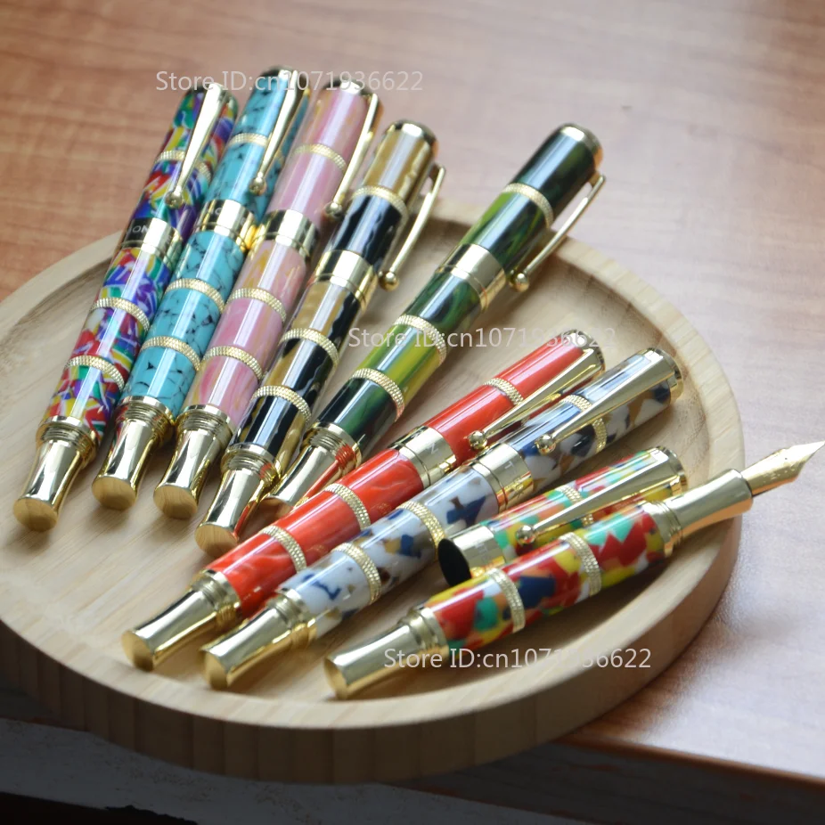 12 Colors New Benovel Creative 8K Gold-plated Rotating Unzipper Funny Resin Fountain Pen NO.6 EF/F/M Nib Writing Business Gift