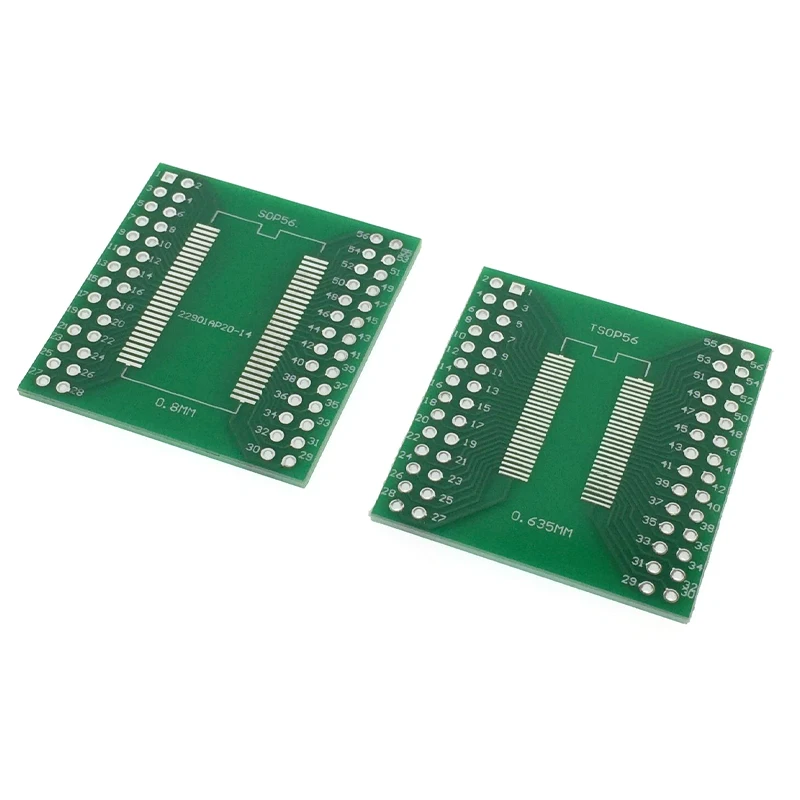 100PCS TSOPII TSSOP56 SOP56 Conversion Board 0.635mm/0.8mm Pitch SDRAM Double Panel