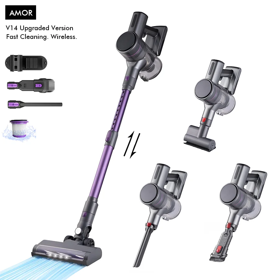 V14 Wireless Handheld Vacuum Cleaner 28kPa Powerful 8 in 1 Electric Vacuum Sweeper Cordless Home Car Remove Mite Dust Cleaner