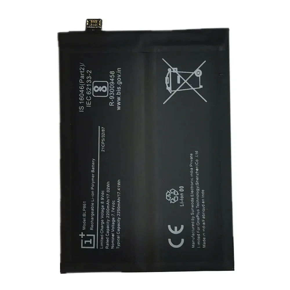 2024 anos 100% original 1 + bateria blp861 para one plus oneplus nord 2 nord2/9rt bateria de telefone de alta qualidade bateria 4500mah