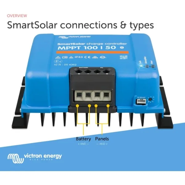 Imagem -06 - Victron Energia-smartsolar Mppt Controlador de Carga Solar Bluetooth 100v 50 Amp 12 Volts 24 Volts