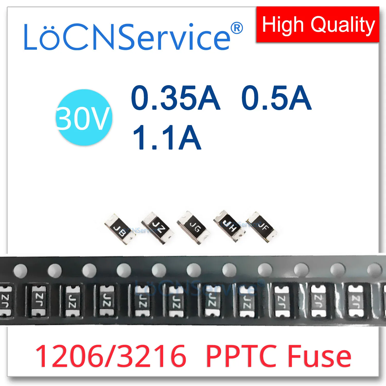 

1000PCS 1206 SMD Fuse 30V 0.35A 0.5A 1.1A 350mA 500mA 1100mA PPTC PolySwitch Self-Recovery Fuse Resettable Fuse High Quality