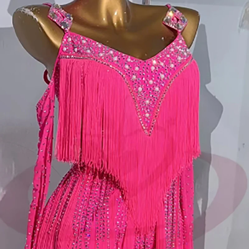 

Платье для латинских танцев, высококачественная кисточка на заказ, большие качели, подтяжки, танго, женщины, взрослые, дети, сцена, профессиональная одежда