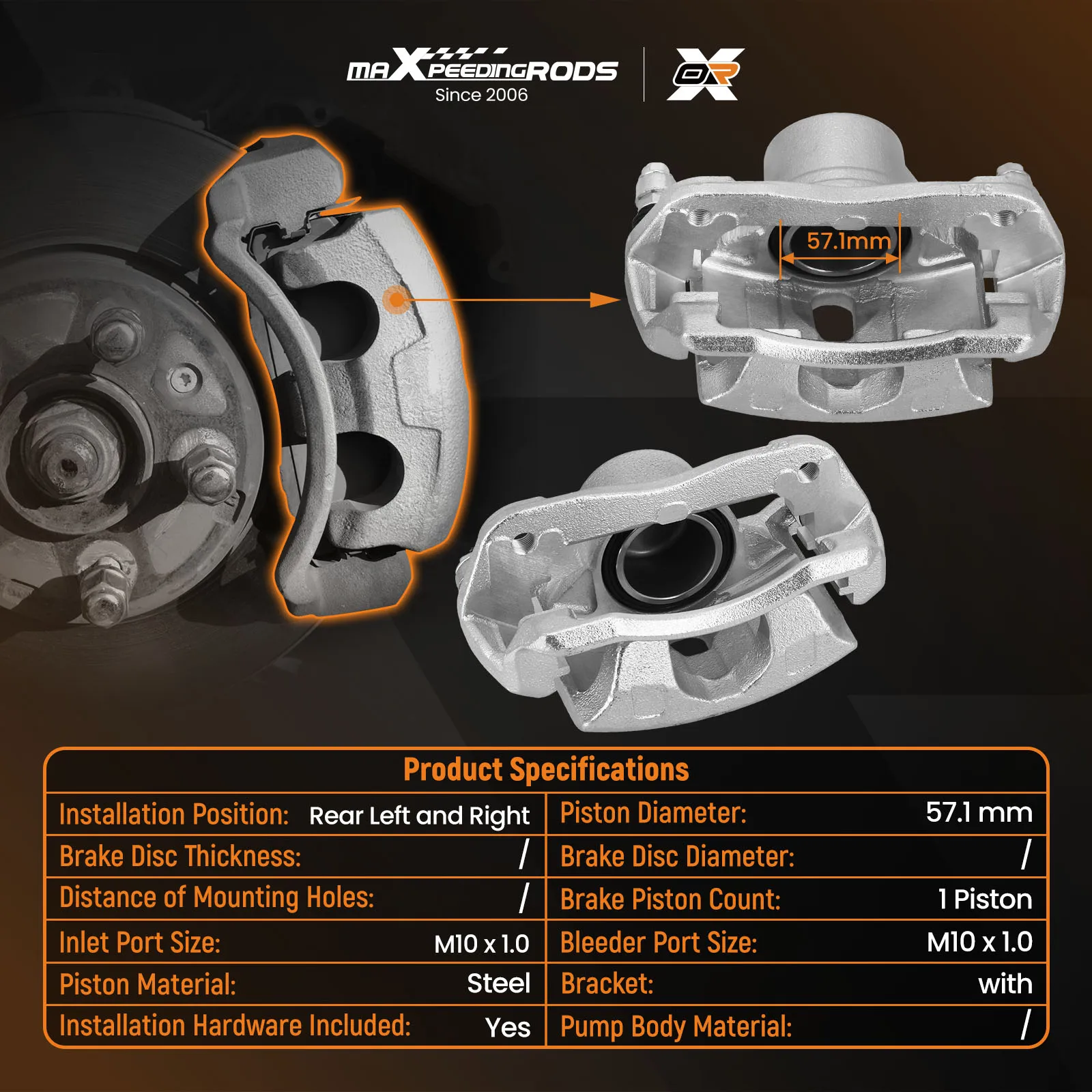 

Комплект передних дисковых тормозных суппортов (левый и правый) для Honda Element 2003-2011 19P2662