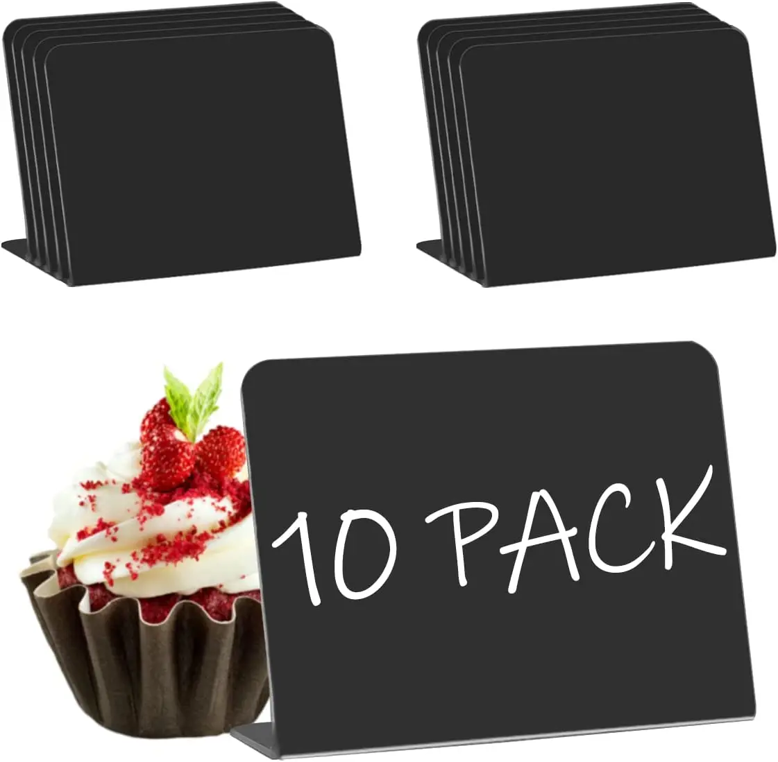 

10/20pcs L-shaped Mini Blackboard Rewritable Message Board For Seat Cards Food Labels Mini Chalkboard Signs With 1 Pen