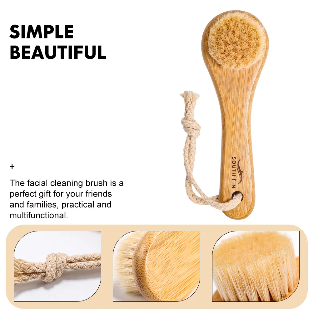 Body Horse Hair Face Brush Scrub Women Wooden Exfoliator Home Facial Miss Cleanser